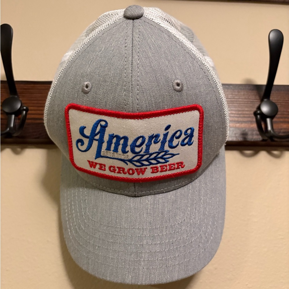 Gray America We Grow Beer Hat